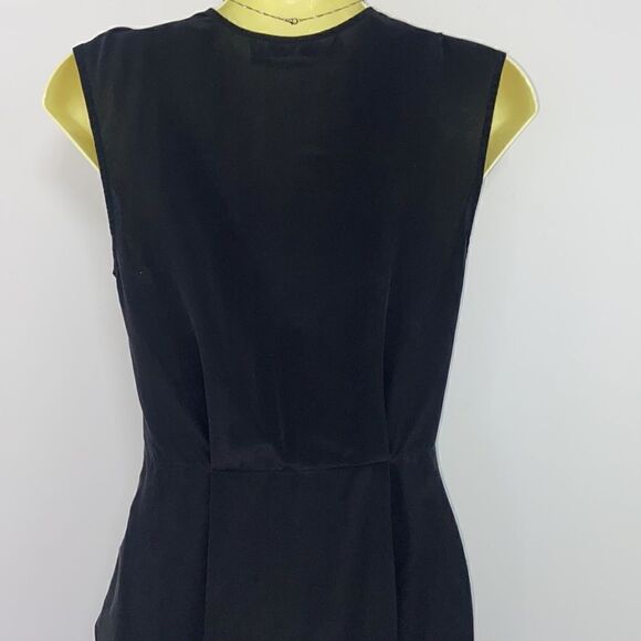 All Saints Dress “Salima” Black Silk Gathered Tie Bodice Nwot Sz 4 - Picture 8 of 9